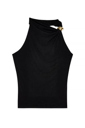 Black Topp med spennedetaljer
