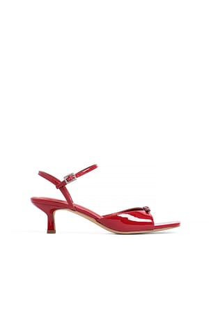Red Buckle Detailed Heels
