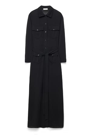 Black Button Down Maxi Dress