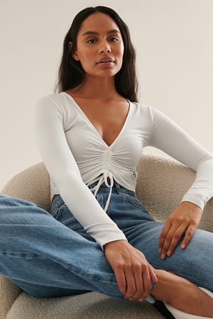 Bright White Haut Avec Cordon De Serrage
