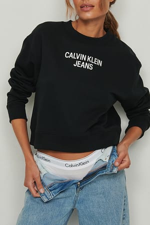 Black Easy Institutional Crewneck