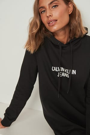 Black Easy Institutional Hoodie Dress