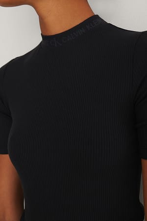 CK Black Long Trim Rib Tee