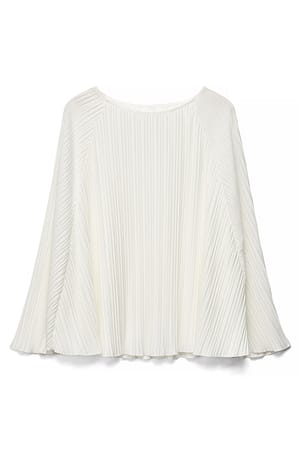 Offwhite Cape Pleated Blouse
