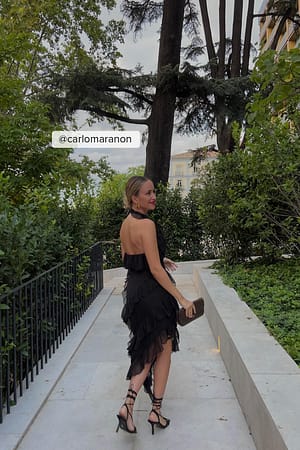 Black Frill Detail Mini Dress