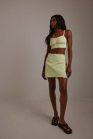Checked Green Checked Mini Skirt