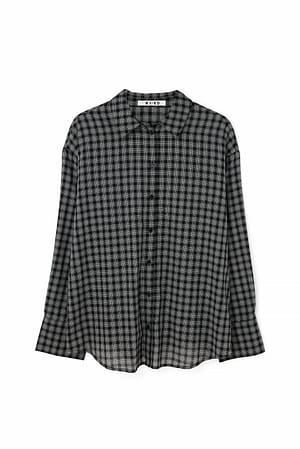 Dark Grey Check Rutete gjennomsiktig skjorte