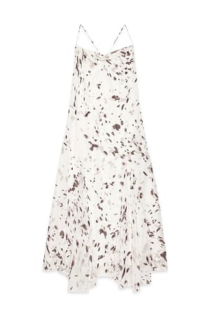 Print Maxikjole i chiffon med lav ryg