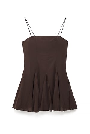 Brown Chiffon Scarf Mini Dress