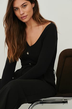 Black Asymmetrische trui