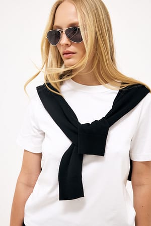 Silver Classic Pilot Sunglasses