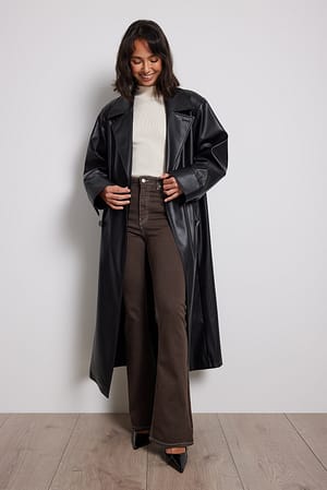 Brown Bootcut jeans met contrasterende naad