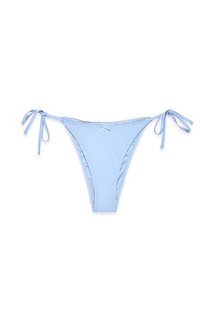 Blue Contrast Tie Detail Bikini Panty