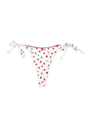 Berry Contrast Tie Detail Bikini Panty