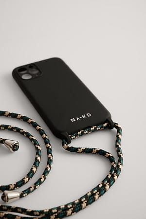 Black/Green Cord Strap Phone Case
