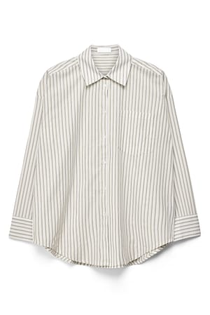 Green Stripe Cotton Loop Detail Shirt