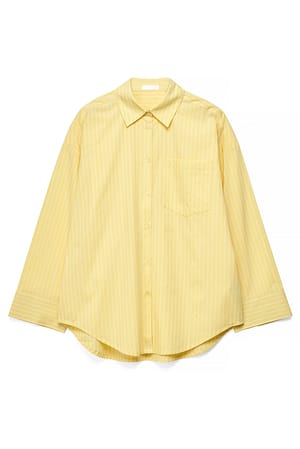Yellow Stripe Cotton Loop Detail Shirt
