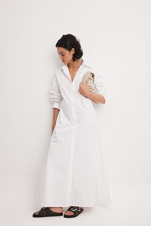 White Hemd Maxikleid