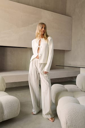 Off White Stripe Randiga byxor i bomull