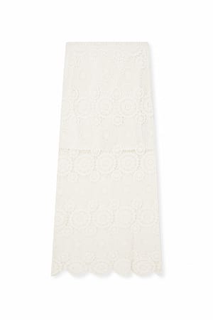 Off White Virkad midikjol