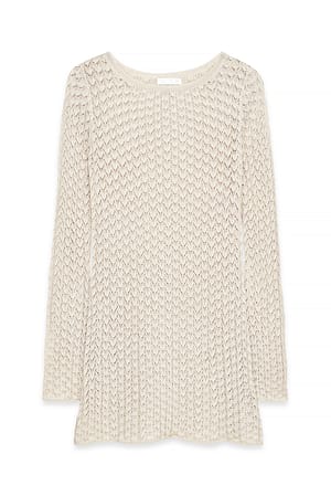 Beige Hæklede minikjole