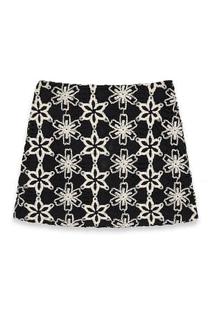 Black Crochet Mini Skirt