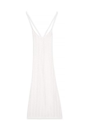 Off White gehäkeltes Midikleid mit Schnürdetail