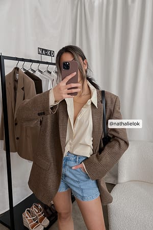 Light Blue Ekologiska croppade denimshorts