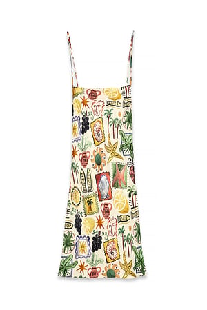 Print Crossed Back Mini Dress