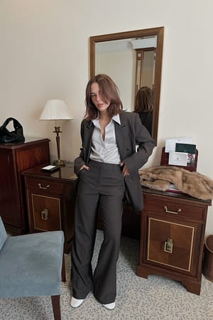 Beige Melange Tailored Shirt