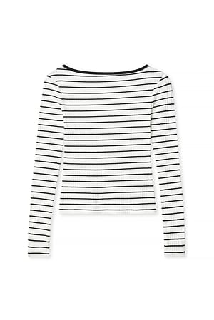 Black Stripe Gestreiftes Oberteil mit tiefem Rücken