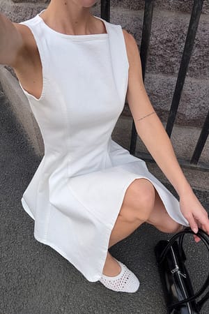 Ecru Robe courte en denim