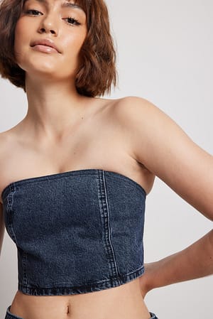 Dark Blue Denim Top