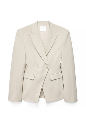Offwhite Tettsittende dobbeltspent blazer