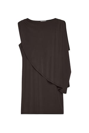 Brown Draperad miniklänning med cape