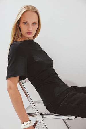 Black Draped T-Shirt
