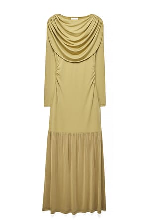Light Green Drapiertes Maxikleid