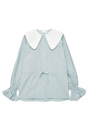 Stripe Bluse med snøredetaljer