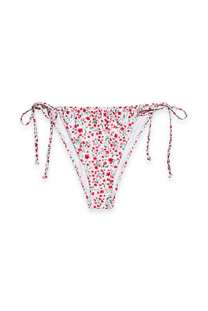 Small Red Flowers hochgeschnittenes Bikini-Höschen mit Kordelzug