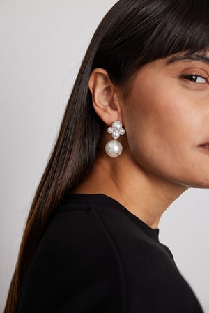 White Drop Pearl Earrings