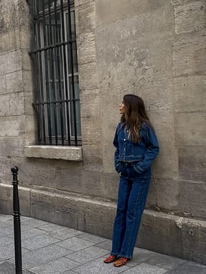 Blue Seam Detail Denim