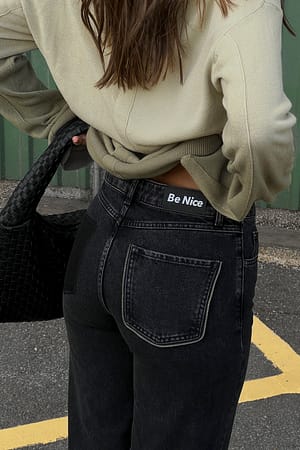 Grey Denim-Hose mit Taschendetails
