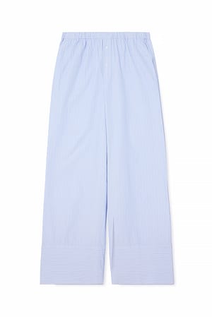 Blue Stripe Pantalon rayé à taille élastique