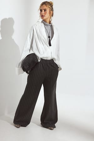 Pinstripe Vida byxor med elastisk midja