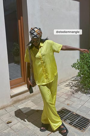 Yellow Straight Leg Trousers