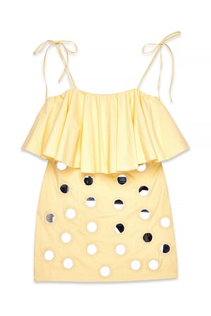 Yellow verziertes Minikleid