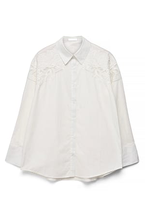White Embroidery Cotton Shirt