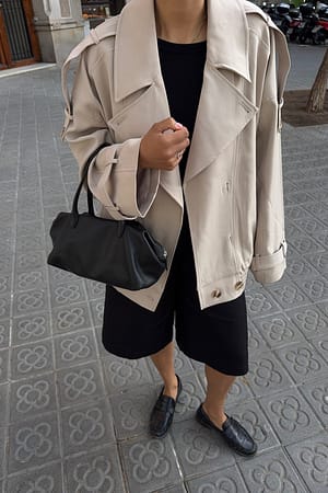 Beige Bomber-Trenchcoat