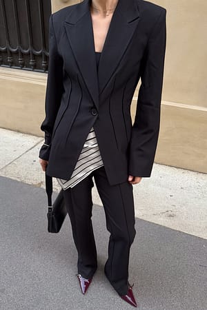 Black Taillierter Blazer