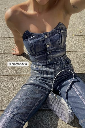 Dark Blue Denim Bustier